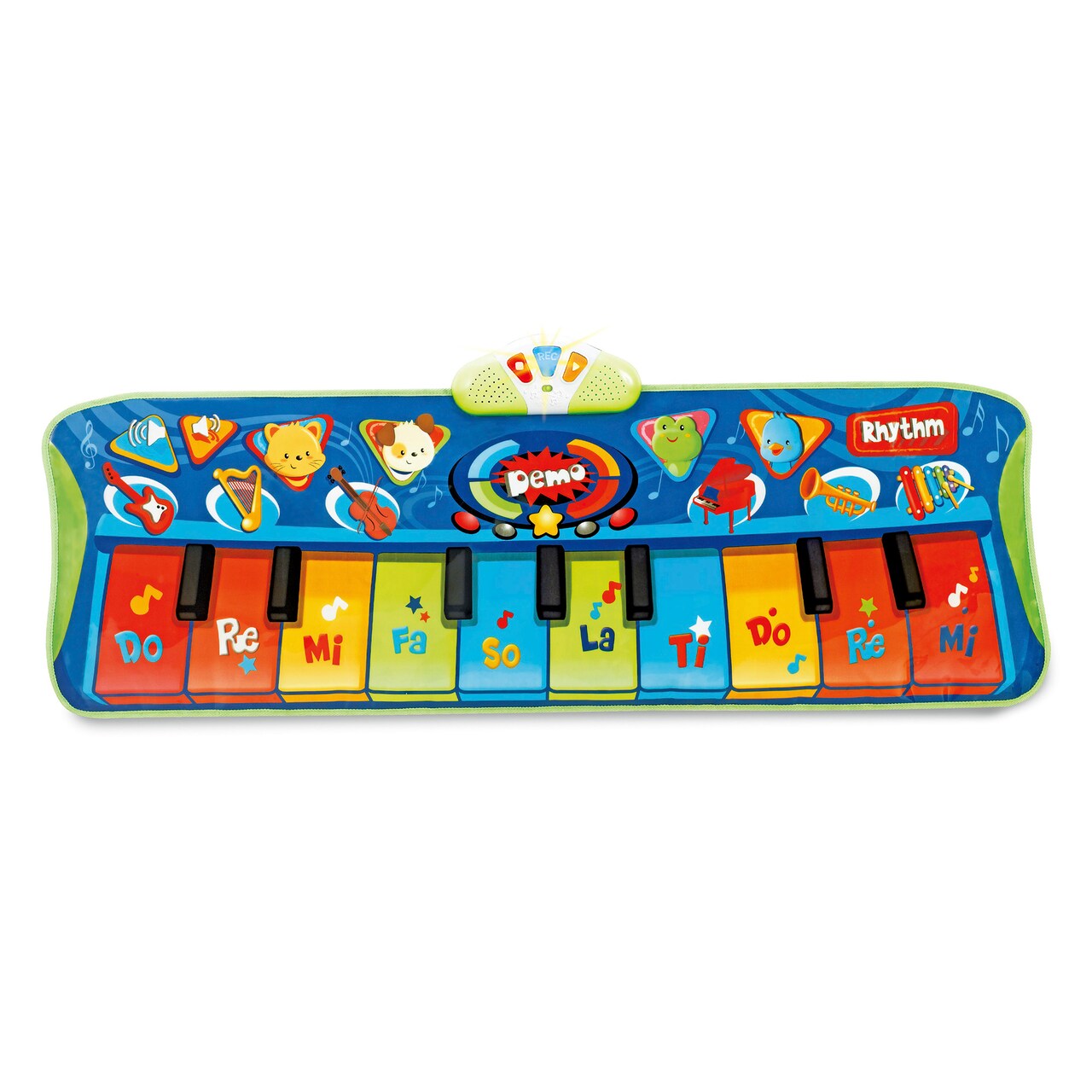 Winfun: Step-To-Play: Junior Piano Mat - Lights & Sounds, 10 Keys, 6 Instrument Sounds & 4 Animal Noises, Record & Playback, Toddler & Kids Age 2+